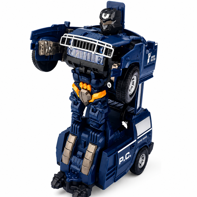 ABS Plastic Blue SUPER POLICE DEFORMATION CAR 8811-17, No. Of Wheel: 4 Wheels