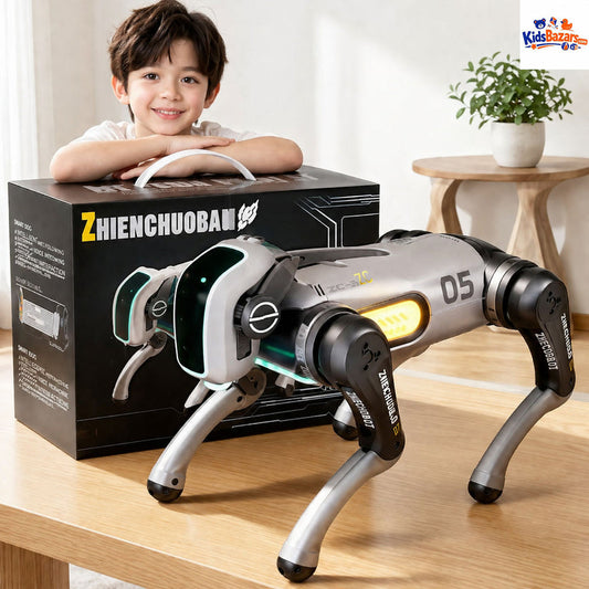 AI Smart RC Robot Dog Toy with Gesture Control, Programming Mode, Music, Lights & Stunt Actions