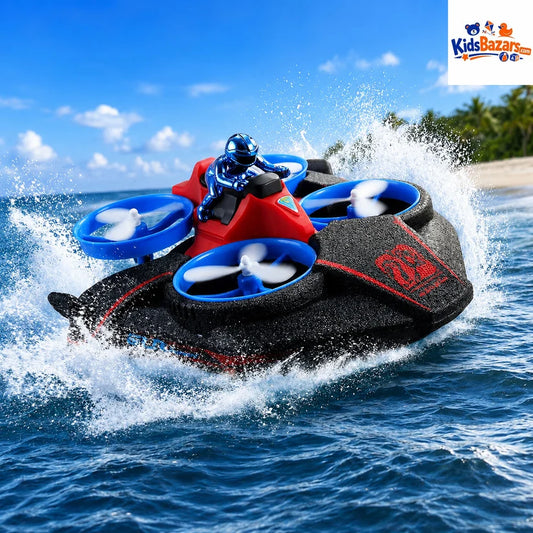 ATRC SLA Troxenie 3-in-1 RC Hovercraft Drone | Sea, Land & Air Remote Control Vehicle | Rechargeable Flying Toy for Kids