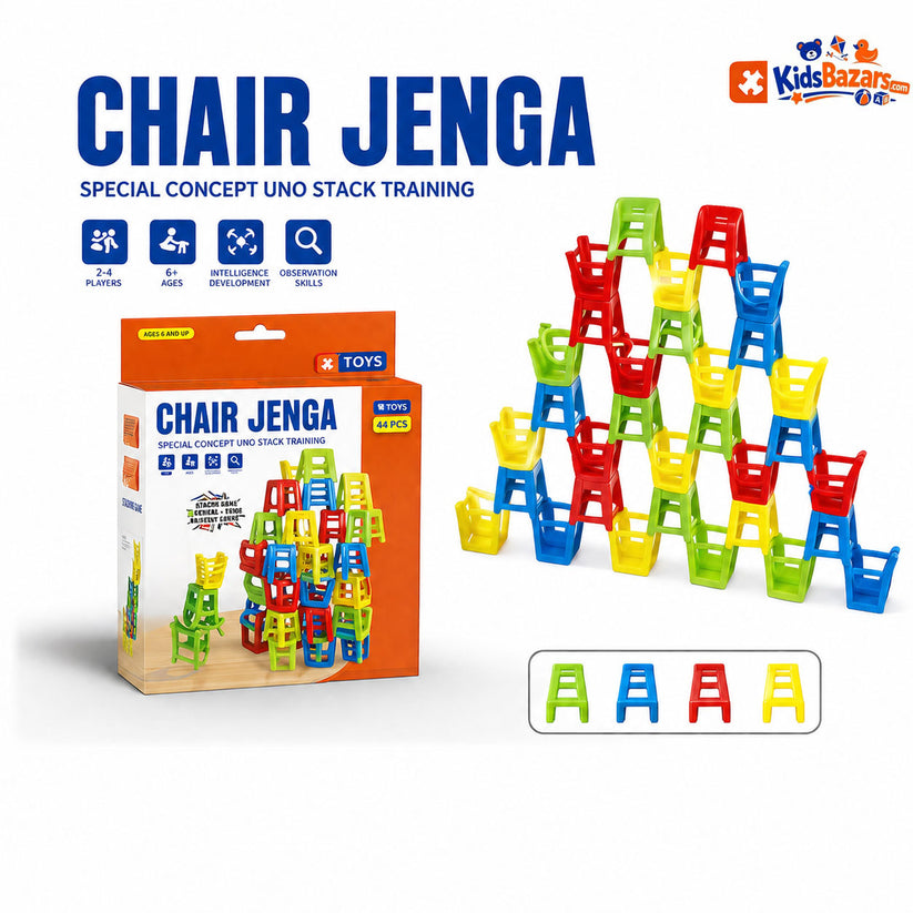 Chair Jenga Game – Fun Stacking Balance Toy for Kids & Family