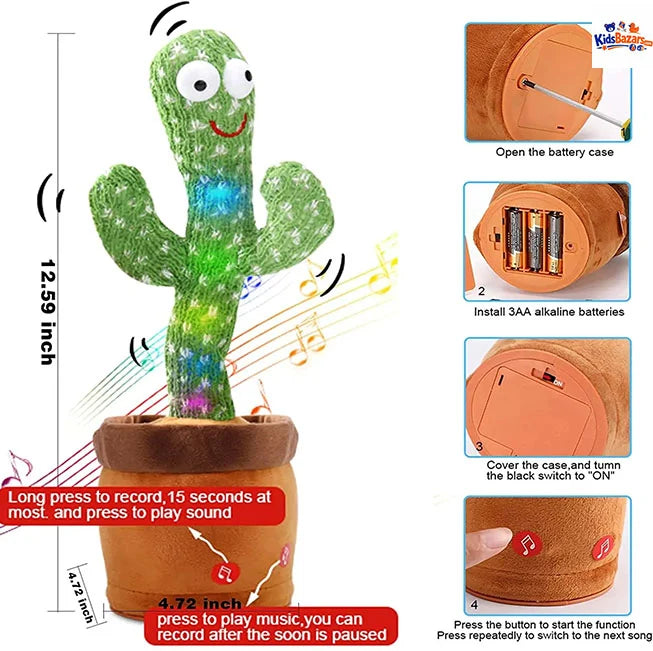 Dancing Cactus Toy – Singing & Talking Fun Toy for Kids