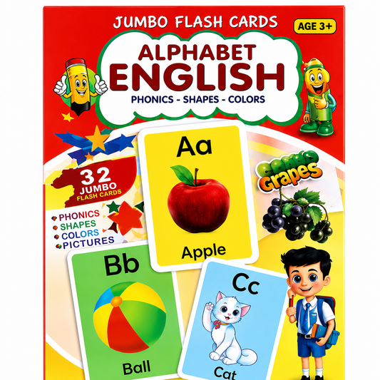 English Alphabet Jumbo Flash Cards for Preschool & Kids