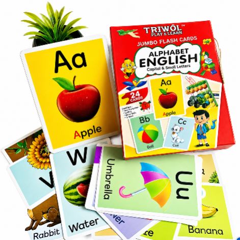 English Alphabet Jumbo Flash Cards for Preschool & Kids