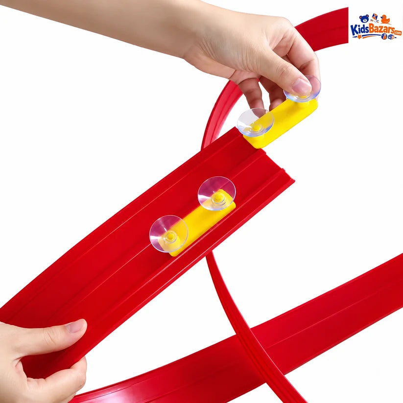 Flexible Double-track Race Children Toys DIY Track Racing Car Ramp Compatible 4 Cars Portable Rolls
