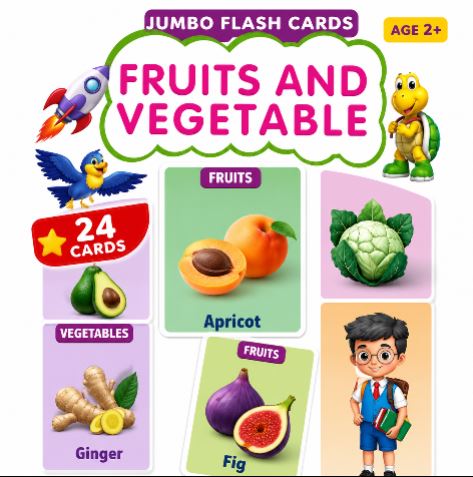 Fruits & Vegetables Jumbo Flash Cards for Kids
