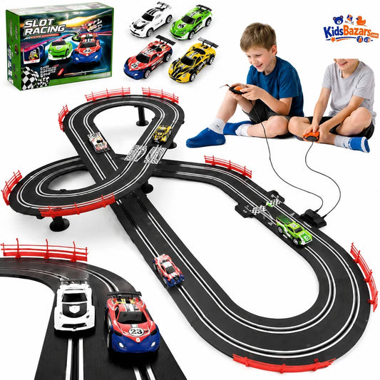 High-Speed Slot Car Race Track Set (4 Cars) – Track Master Big Racing Toy