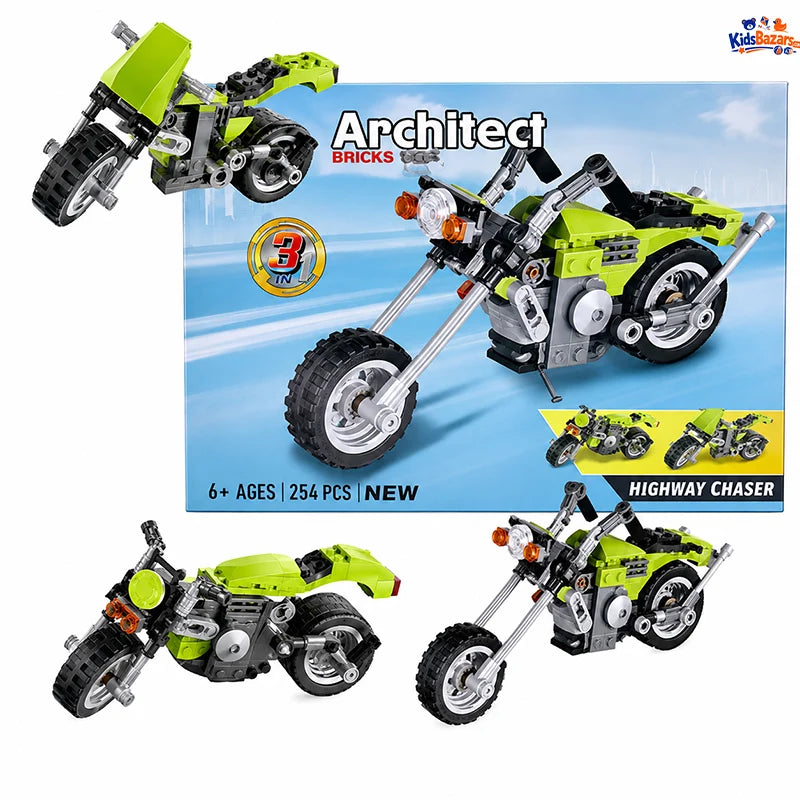 Highway Cruiser Toy – 3 in 1 Building Car Set for Kids