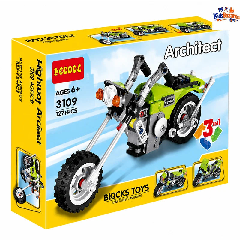 Highway Cruiser Toy – 3 in 1 Building Car Set for Kids
