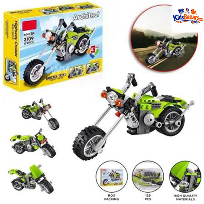 Highway Cruiser Toy – 3 in 1 Building Car Set for Kids