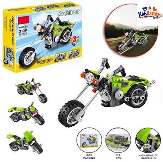 Highway Cruiser Toy – 3 in 1 Building Car Set for Kids