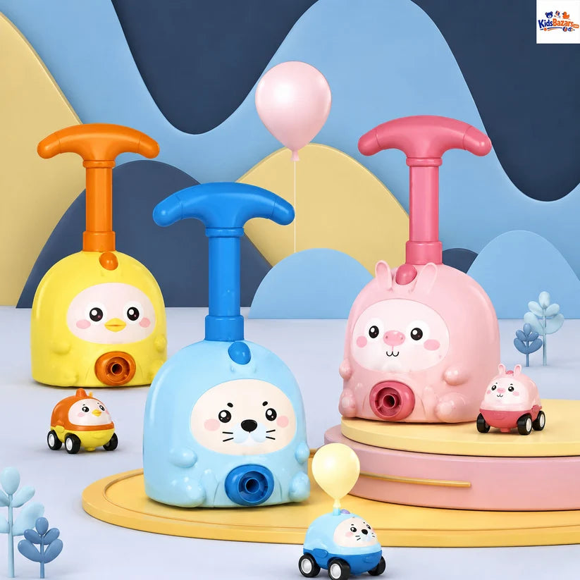 Inertia Balloon Car, with Manual Balloon Power Pump Science Toys