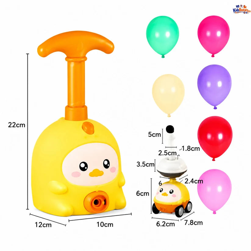 Inertia Balloon Car, with Manual Balloon Power Pump Science Toys
