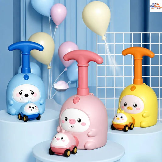 Inertia Balloon Car, with Manual Balloon Power Pump Science Toys