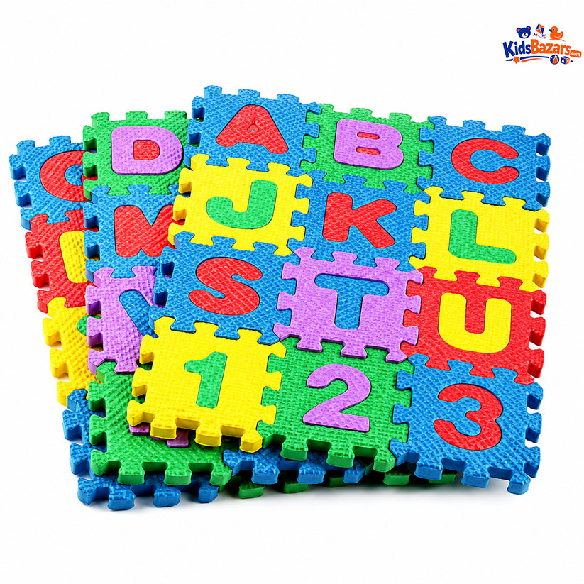 Kids ABC & Number Foam Mat – 36 Pcs Educational Puzzle Playmat for Toddlers