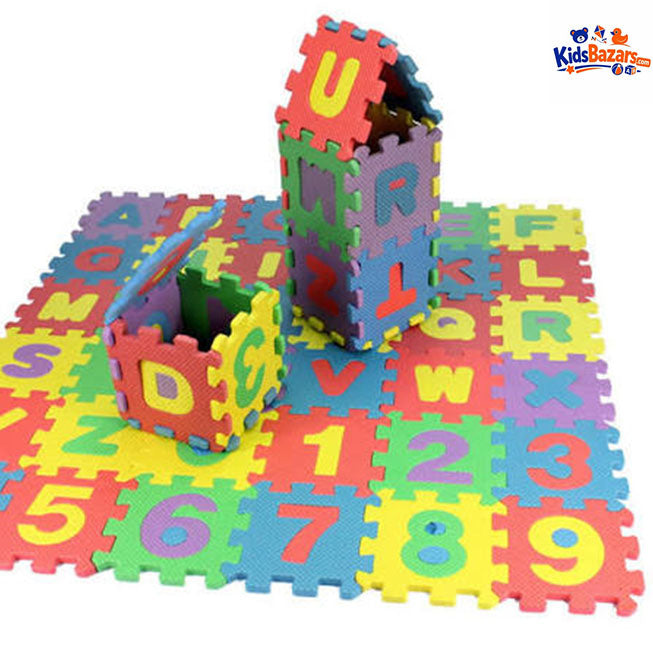 Kids ABC & Number Foam Mat – 36 Pcs Educational Puzzle Playmat for Toddlers
