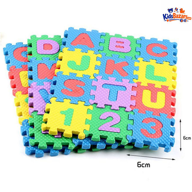 Kids ABC & Number Foam Mat – 36 Pcs Educational Puzzle Playmat for Toddlers