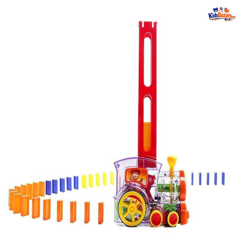 Kids Domino Train Car Set – Automatic Domino Laying Toy with Lights & Sound