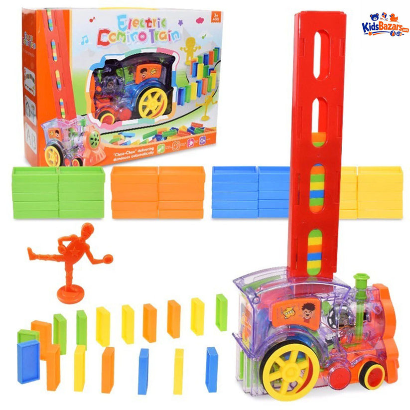 Kids Domino Train Car Set – Automatic Domino Laying Toy with Lights & Sound