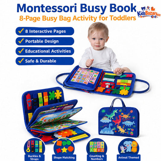 Kids Montessori Space Busy Book 4 Pages – Educational Activity Learning Toy