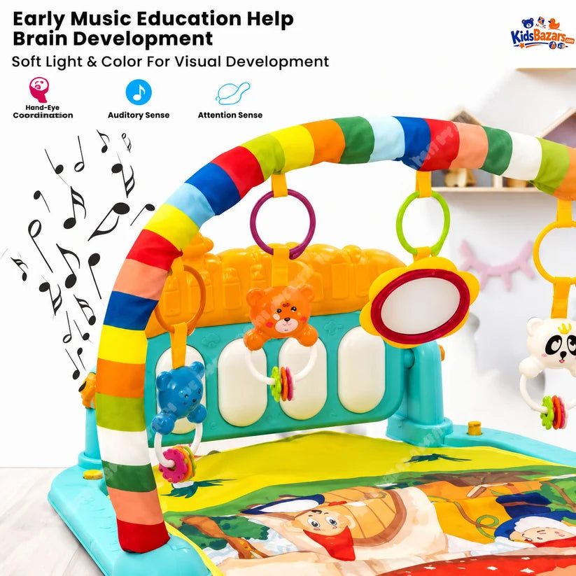 Kids Piano Fitness Bed With Lights Sound
