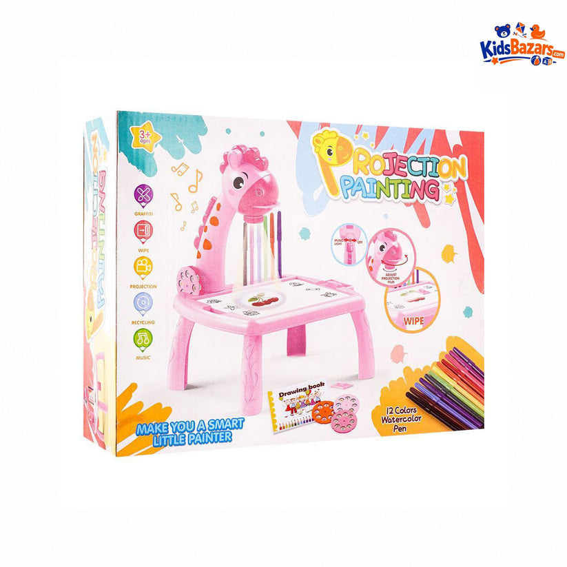 3 In 1 Kids Drawing Projector Table (Random Color)