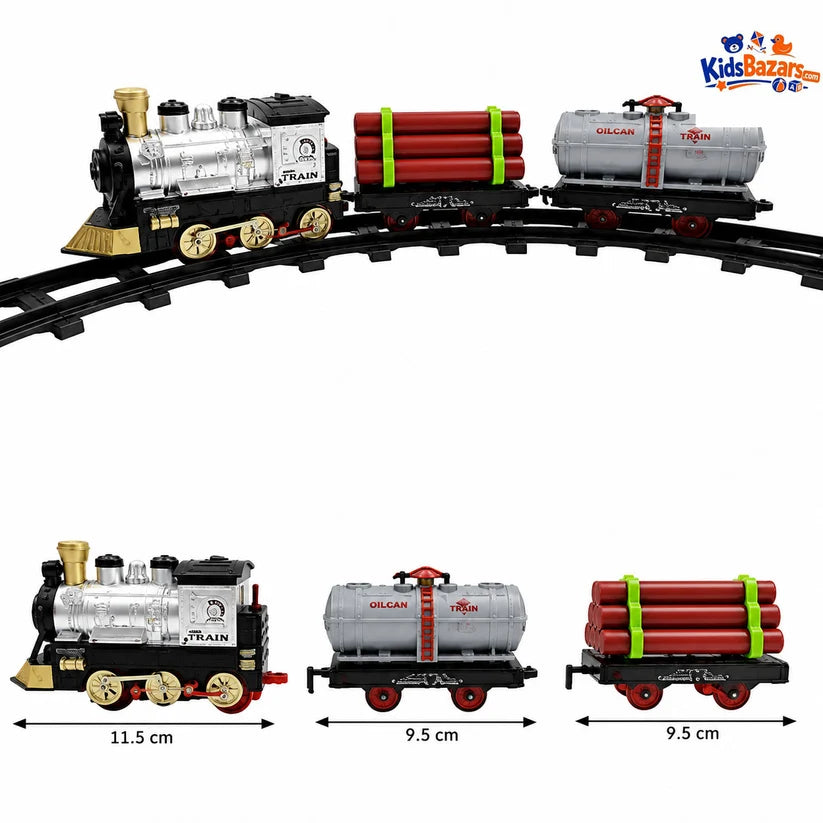 Kids Western Express Train Set Round Track – Light & Sound Toy for Children