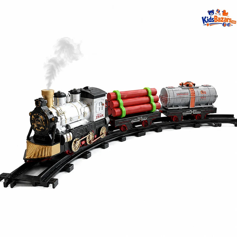 Kids Western Express Train Set Round Track – Light & Sound Toy for Children
