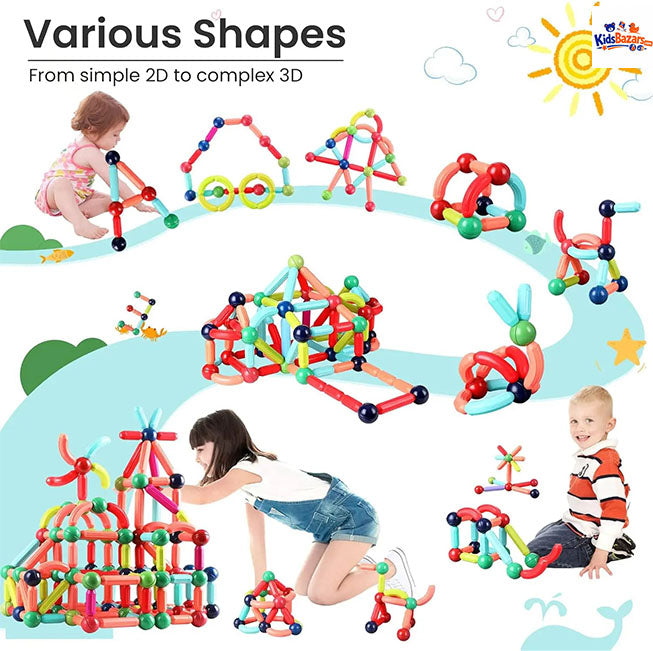 Magnetic Building Sticks – Creative Learning Toy for Kids