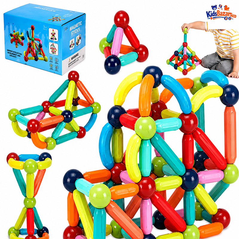 Magnetic Building Sticks – Creative Learning Toy for Kids