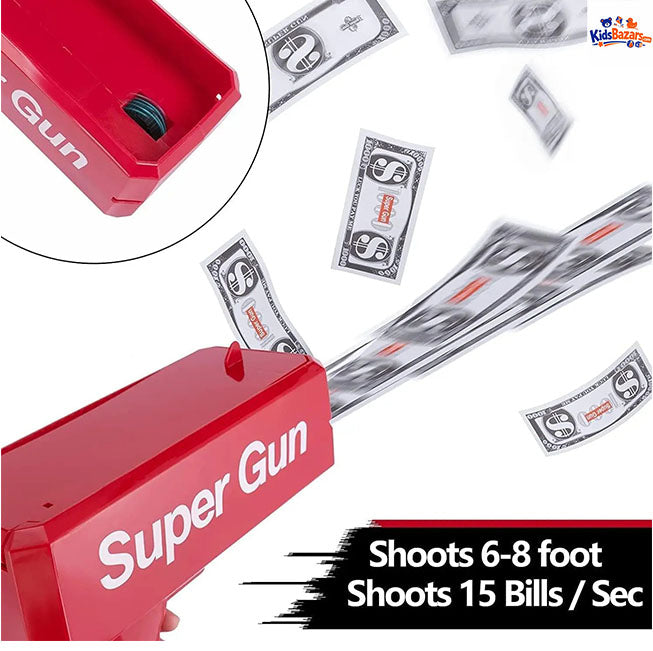 Money Gun Toy for Kids – Fun Cash Shooter Toy with Fake Notes