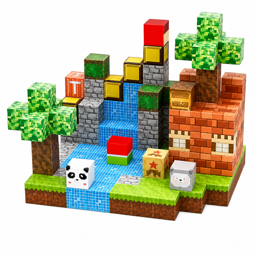 Planet T: super world magnetic cube building set (XC-B46) 128 pc