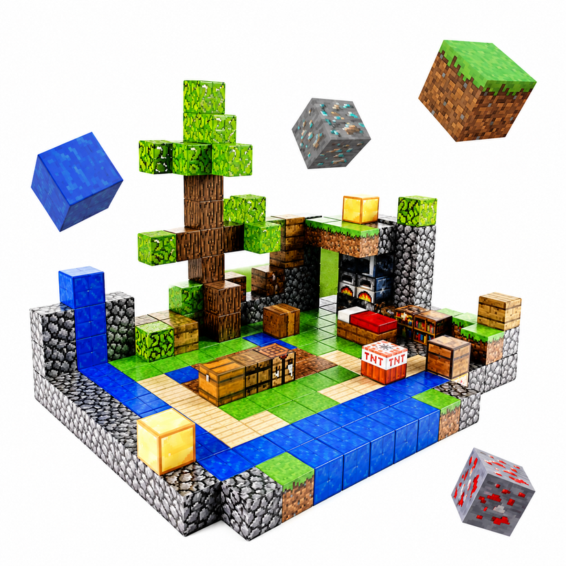 Planet T: super world magnetic cube building set (XC-B46) 128 pc