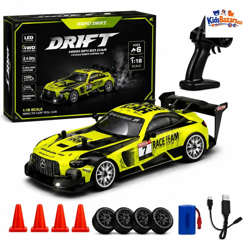 RC Drift Car 4x4 High Speed with Rubber Tires – Powerful Racing Machine
