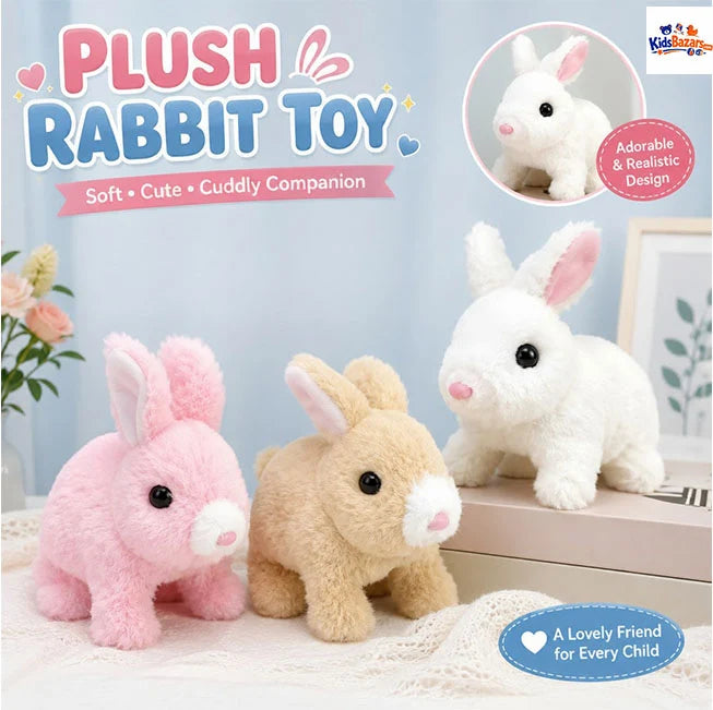 Battery Operated Walking Rabbit Toy – Cute Moving Bunny with Sound for Kids