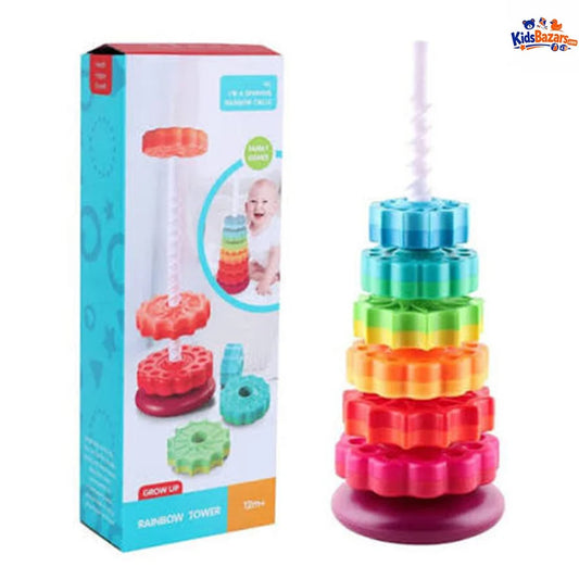 Rainbow Tower 6 Stages – Colorful Stacking Toy for Kids