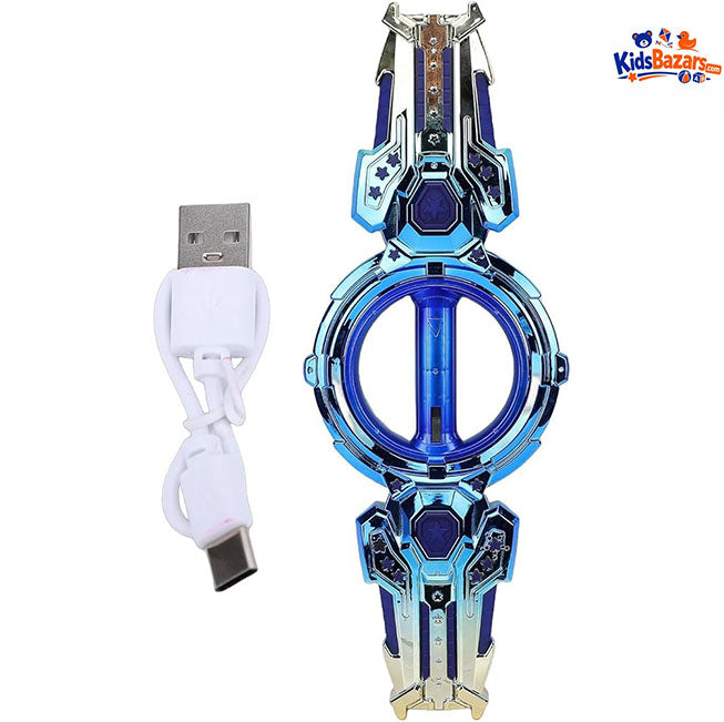 Rotatable Dual-Blade Sword Toy with Retractable Spin & LED Lights