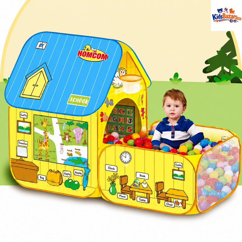 School Bus Pop Up Play Tent for Kids – Foldable Indoor Outdoor Playhouse, Easy Setup Kids Tent, Portable Toy Tent for Boys Girls, Fun Pretend Play Tent House, Lightweight Children Play Tent, Birthday Gift for Kids