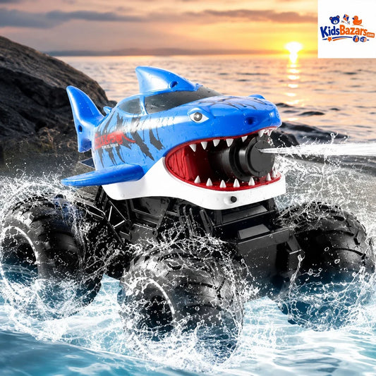 CONUSEA 2.4G Amphibious RC Car – Water Gun Stunt Truck & RC Boat (150ml Tank, Long Range