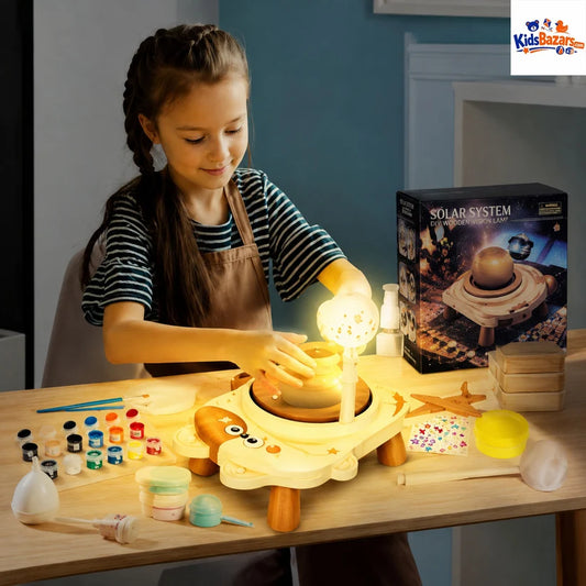 Skirfy Mini Pottery Wheel Machine Kit for Beginners Kids with Light,Electric Adjustable Speed,Clay Spinner DIY Tools for Art Craft,Toy