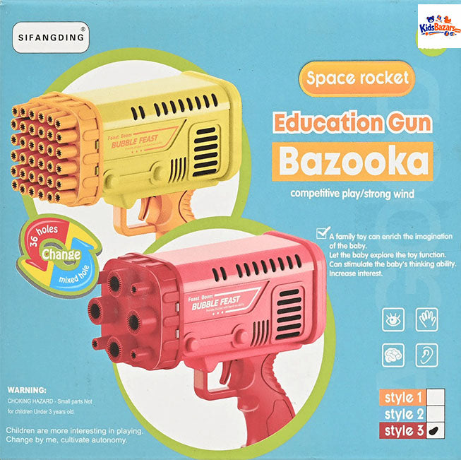 Space Rocket Bazooka Bubble Gun – Automatic Bubble Maker Toy for Kids