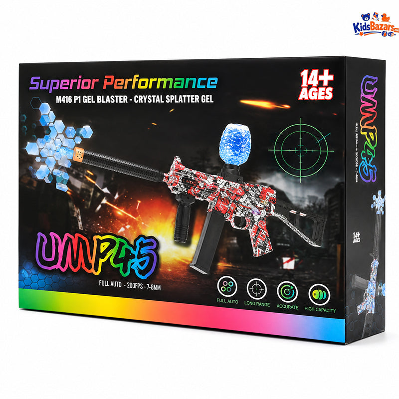 UMP45 Electric Gel Blaster Gun – Crystal Pellet Shooting Toy for Kids