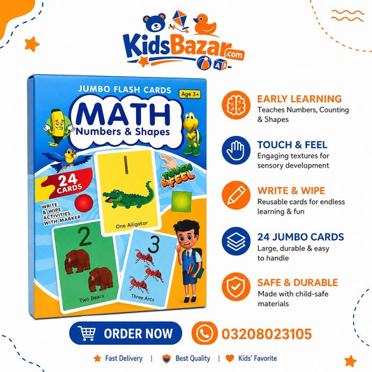 kidsbazars.com Math Jumbo Flash Cards – Fun Learning for Kids