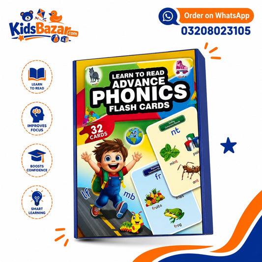 kidsbazars.com Advanced Phonics Flashcards for Kids – Learn Reading Fast