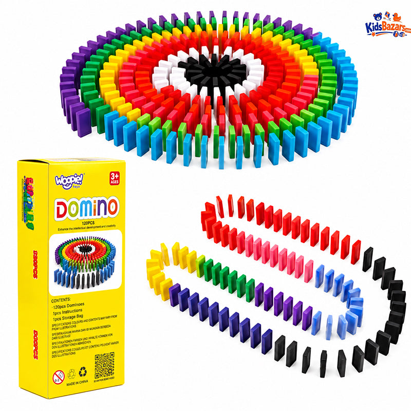 Wooden Dominos 100 Block – Educational Colorful Kids Learning Toy Set