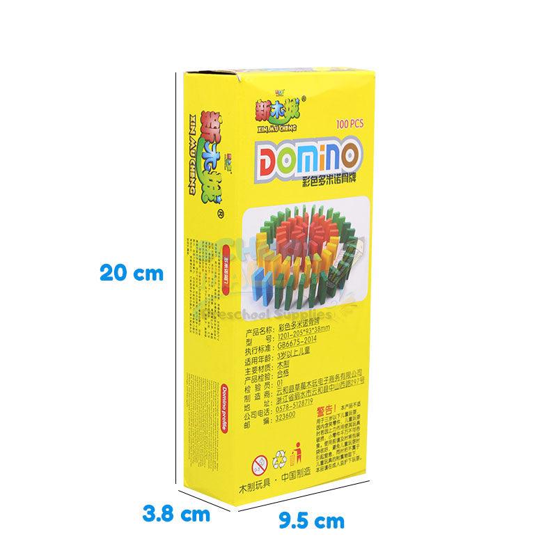 Wooden Dominos 100 Block – Educational Colorful Kids Learning Toy Set