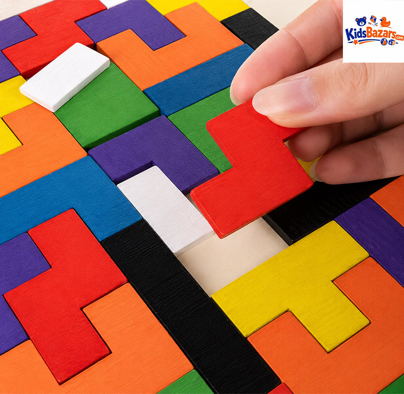 Wooden Intelligence 40 Pcs Russian Puzzle Blocks