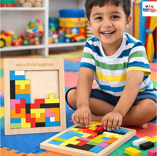Wooden Intelligence 40 Pcs Russian Puzzle Blocks