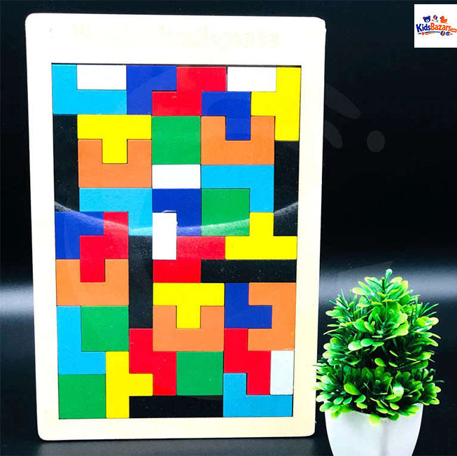 Wooden Intelligence 40 Pcs Russian Puzzle Blocks