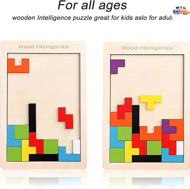 Wooden Intelligence 40 Pcs Russian Puzzle Blocks