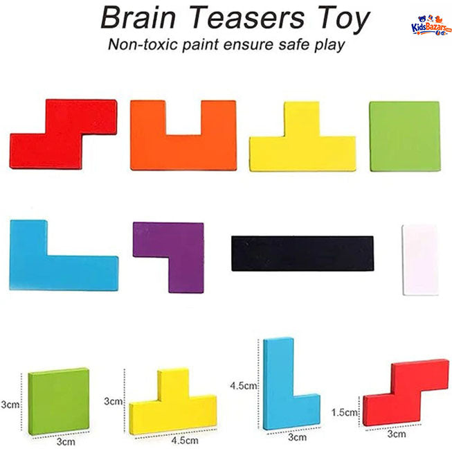 Wooden Intelligence 40 Pcs Russian Puzzle Blocks